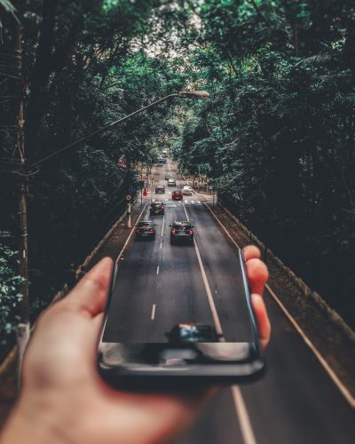 Road and mobile Road and mobile